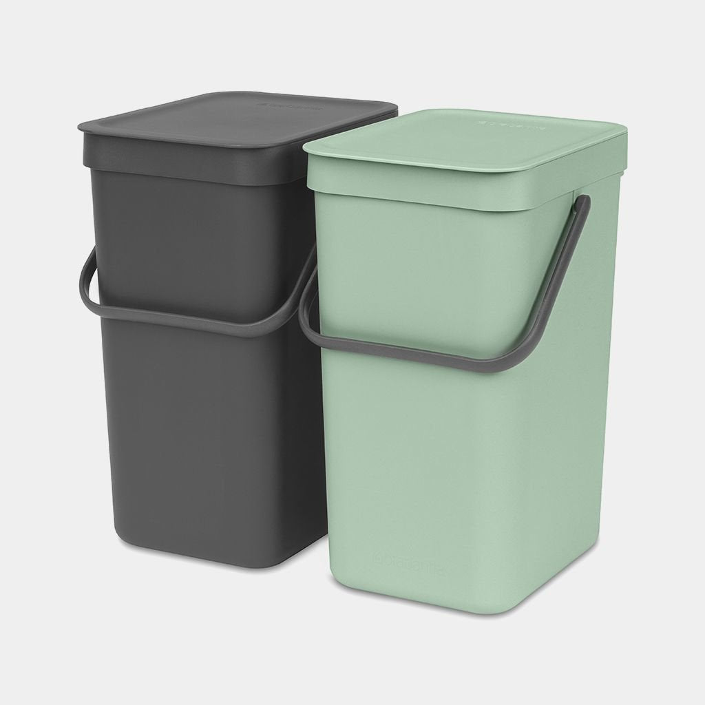 Brabantia Sort & Go Abfallbehäl. 2 X 12 L Dark Grey & Jade Green