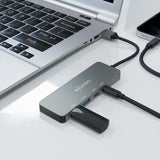 Aisens Hub Usb 3.2 Gen2 10g Usb-A, Usb-A/M-2xusb-C/H-2xusb-A/H, Gris, 15cm