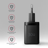 EAN 8595247907103 - Axagon ACU-PQ30 Ladegerät QC3.0, 4.0/AFC/FCP/PPS/Apple+ PD USB-C, 30W - schwarz - Kompaktes Ladegerät - 1 imagen 5
