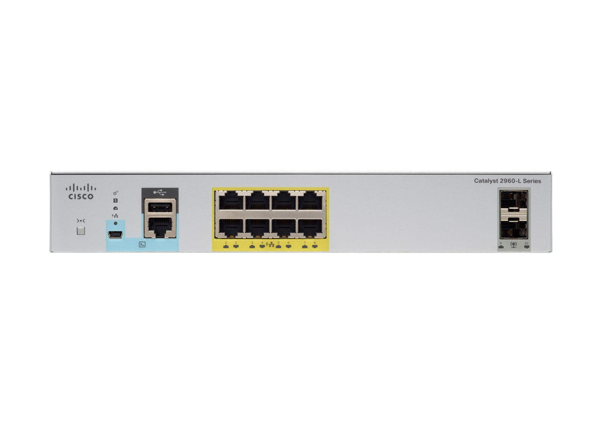 Cisco Catalyst 2960cx-8pc-L Conmutador Gestionado 8 X 10/100/1000 (Poe+) + 2 X Sfp + 2 X 10/100/1000 Sobremesa Montaje En Rack Montaje En Riel Din Montaje En Pared Poe+ (124 W) Reacondicionado