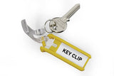 Durable Llavero Key Clip Con Etiqueta Siempre Visible Amarillo -Bolsa 6u-