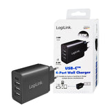 Cargador Rápido 27w X 4 Usb (Solo Enchufe Pared) Logilink
