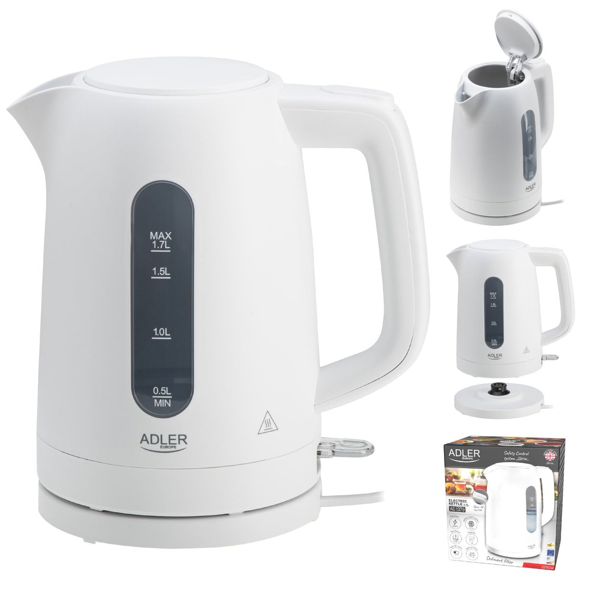 EAN 5905575907950 - Adler tetera eléctrica 1,7 L 2200 W Blanco imagen 12