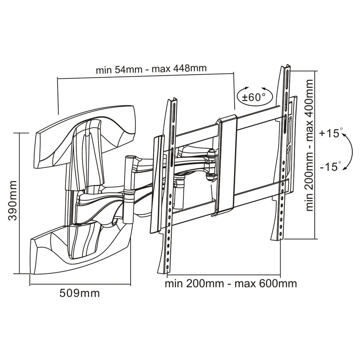 Soporte De Pared Para Tv Inline Para Tft / Led / Plasma 81 - 178 Cm 32 - 70" Máx. 45 Kg