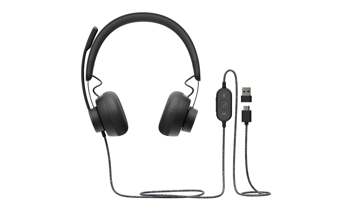 Logitech Pack Personal De Colaboracion Con Video Webcam C925e Fullhd 1080p + Auriculares  Uc Zone Wired - Color Negro