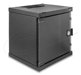 Delock 43422 10 Armario De Red 6u Con Puerta De Cristal Para Montaje En Soporte O Pared, 240 Mm De Profundidad, Capacidad De Carga 30 Kg, 330 X 312 X 300 Mm, Negro