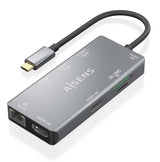 EAN 8435739901724 - AISENS ASUC-9P018-GR base para portátil y replicador de puertos Alámbrico USB 3.2 Gen 1 (3.1 Gen 1) Type- imagen 1