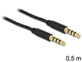 Delock Cable Jack 3,5 Mm 4 Pin Macho > Macho 0,5 M Negro