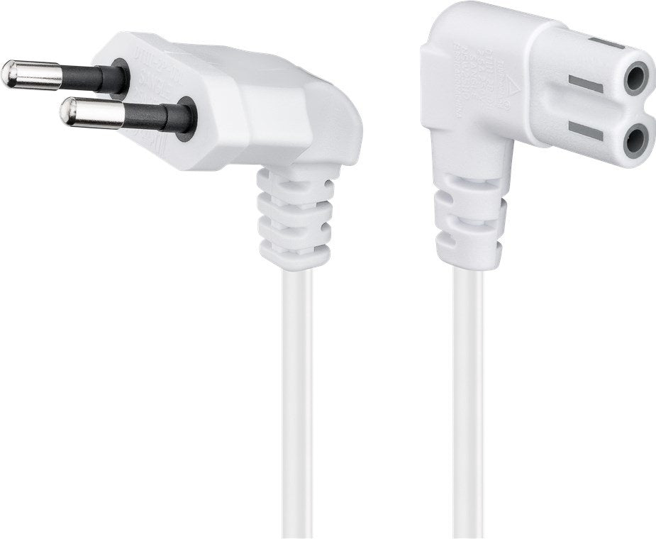Cable Alimentacion Cee-7/16 90º A C7 90º 1.50m Blan (Tipo 8)