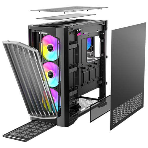 Caja Pc E-Atx Performance 1 Ft A-Rgb Negro Antec Int:2x3.5,3x2.5/ 2xusb3.0, 1xusb-C/ Audio In/Out/ Paneles Lateral De Cristal Templado/ Pantalla Led