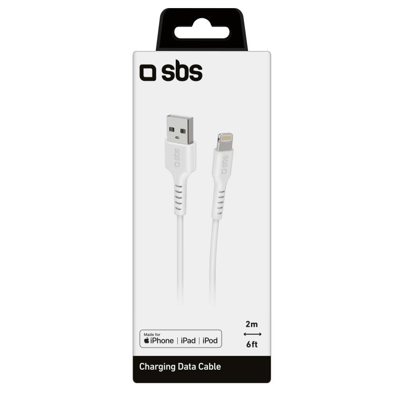 Cable Datos/ Carga Sbs Usb 2.0 - Lightning C-89 Blanco Para Iphone