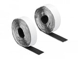 Delock Cinta De Velcro Autoadhesiva Con Adhesivo Y Cinta De Bucle L 5 Mx W 25 Mm Negro