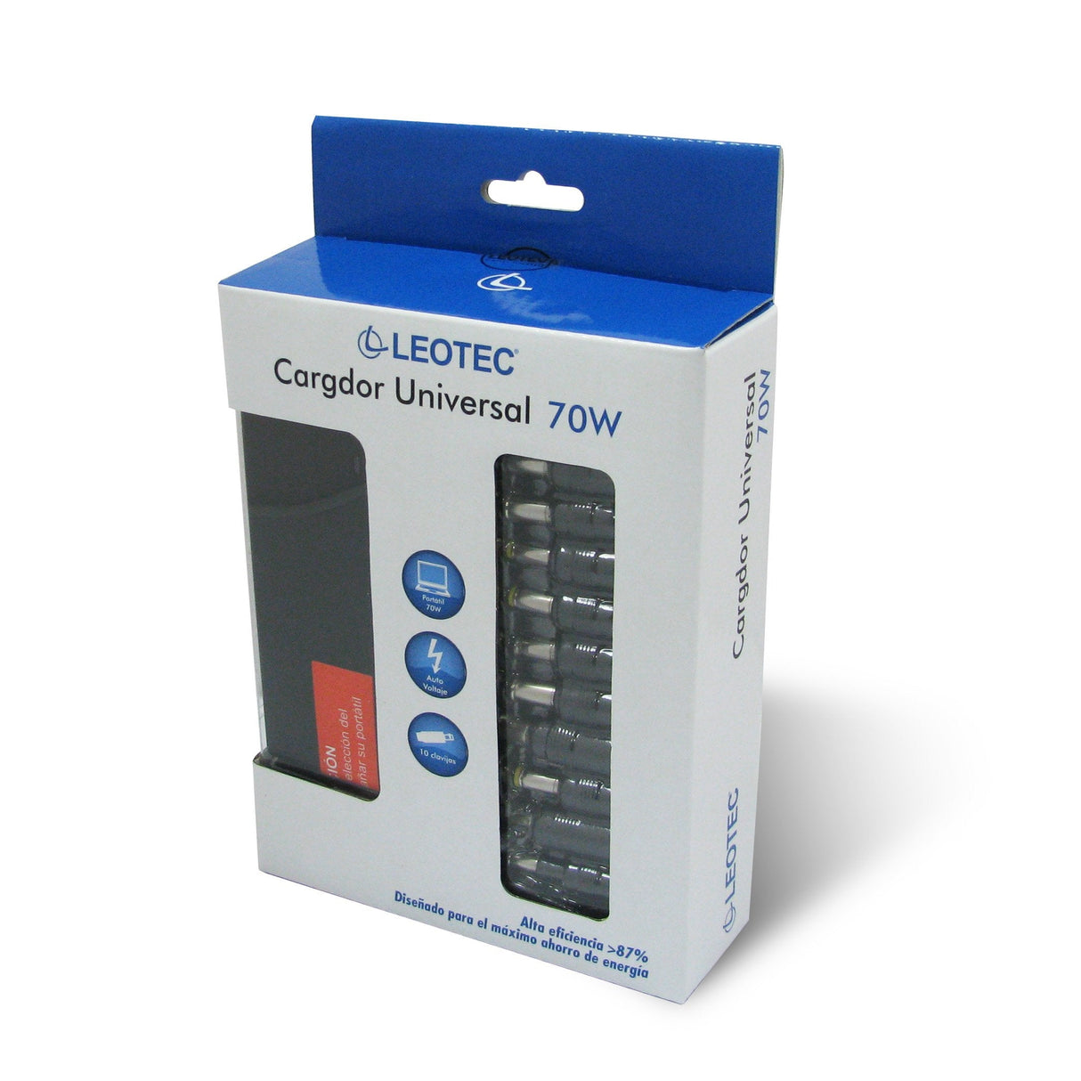 Cargador De Portátil Leotec 70w Automático 10 Conectores Voltaje 15-20v