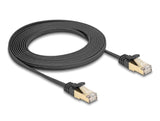 Delock Rj45 Cable De Red Plano Trenzado Cat.6a S/Ftp Macho 3m Negro