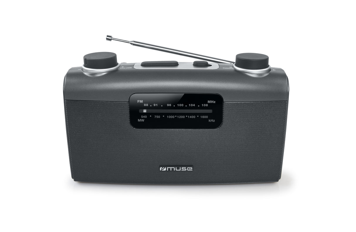 Muse M-058 R Portátil Analógica Negro, Gris