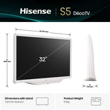 Tv Hisense 32s5q 32" Fhd Qled Lifestyle Modo Arte Dolby Atmos