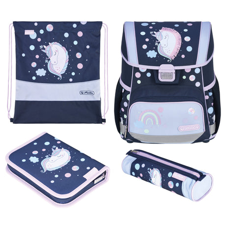EAN 4008110396880 - Herlitz Loop Plus Unicorn Dreams juego de mochila escolar Chica Poliéster Azul oscuro, Rosa imagen 1