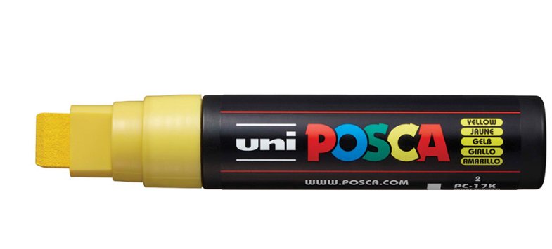 Posca Marcador  Pc-17k No Permanente Punta Biselada 15mm Amarillo