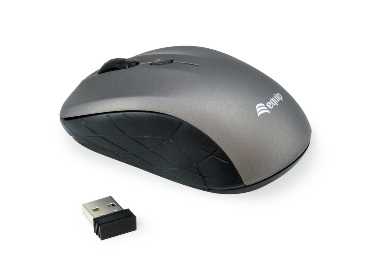 Equip Ratón Óptico Inalámbrico, Mini Gris