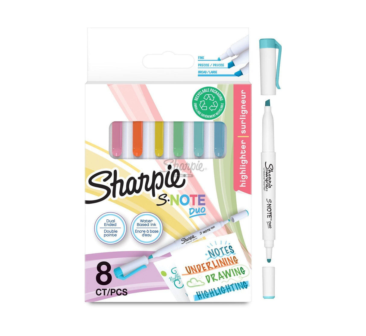 Sharpie Rotuladores Creativos S-Note Duo Estuche De 8 C/Surtidos