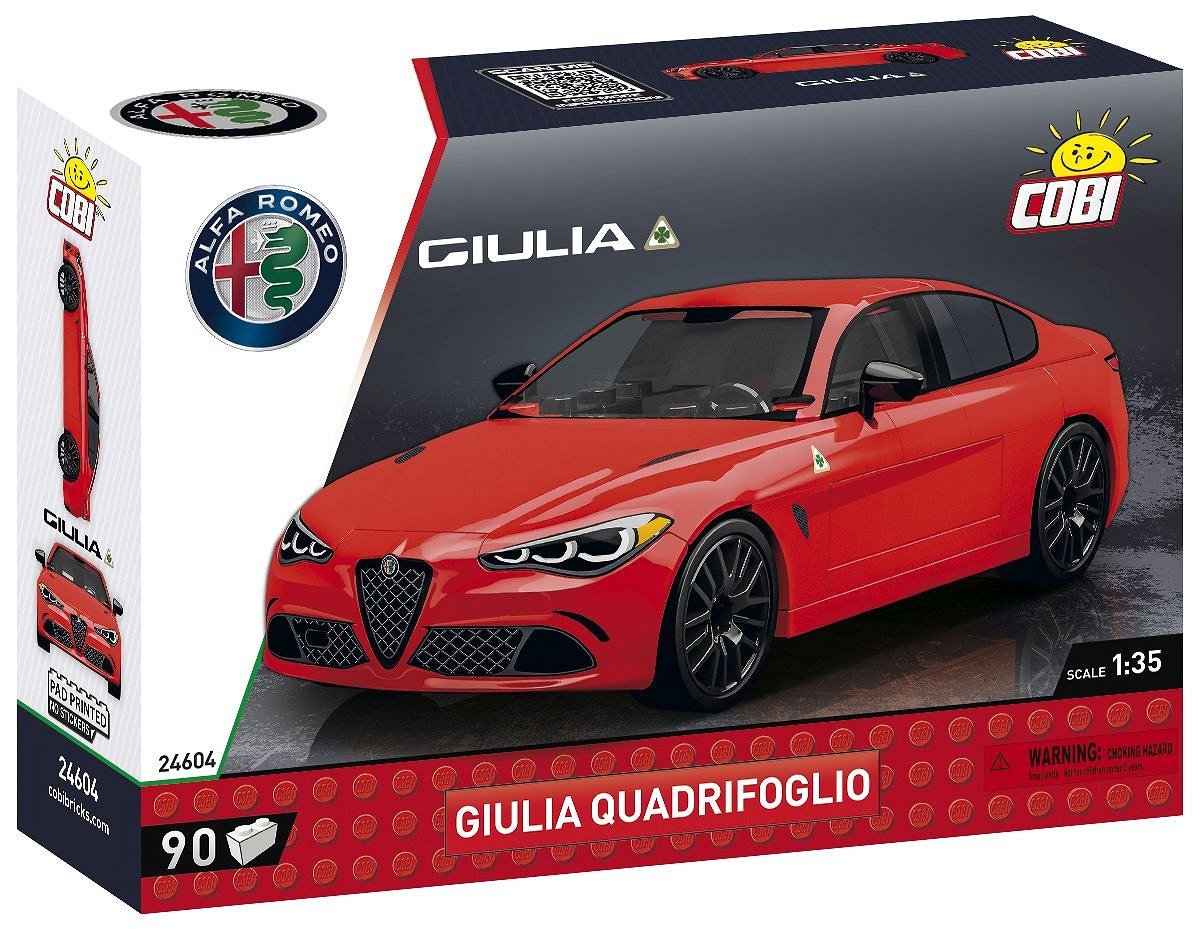 Cobi Alfa Romeo Giulia Quadifoglio, Design Toys Red Cobi-24604