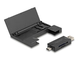Delock Card Reader Usb 5 Gbps Usb Type-C   Typ-A Für Sd Und Micro Sd Speicherkarten Mit Praktischem Speicherkarten Etui - Schwarz
