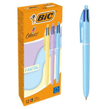 Bic Bolígrafo 4 Colores Pastel Caja 12 C/Surtidos