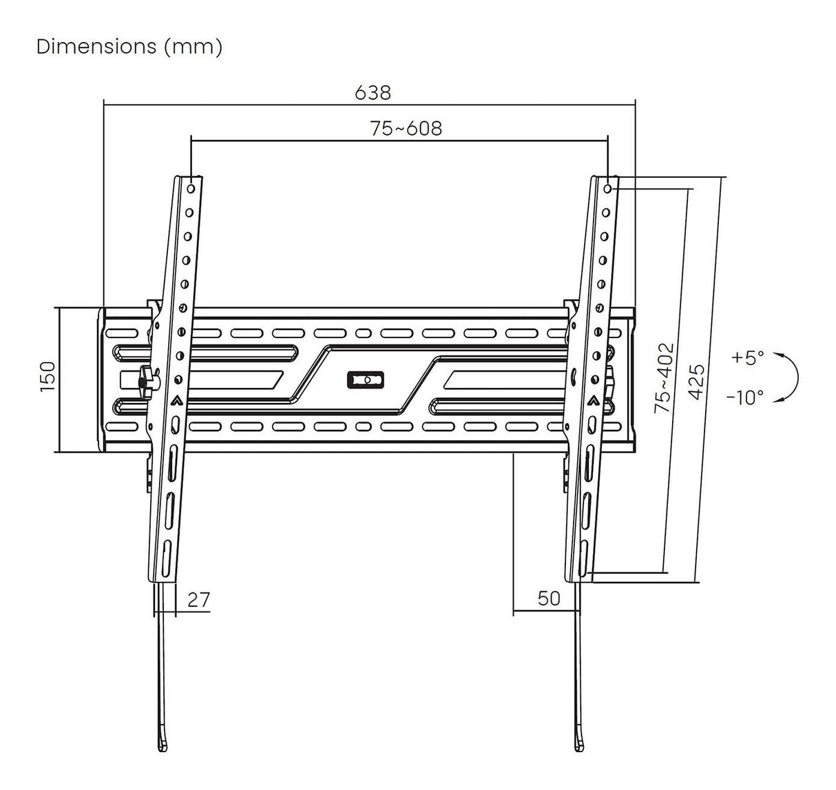 Aisens Soporte Eco Inclinable Para Monitor/Tv 75kg De 37-86, Negro
