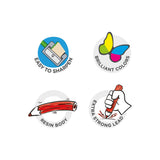 Carioca Tita Pack De 12 Lapices De Resina - Cuerpo Triangular - Colores Brillantes Y Lavables - Escritura Blanda - Mina