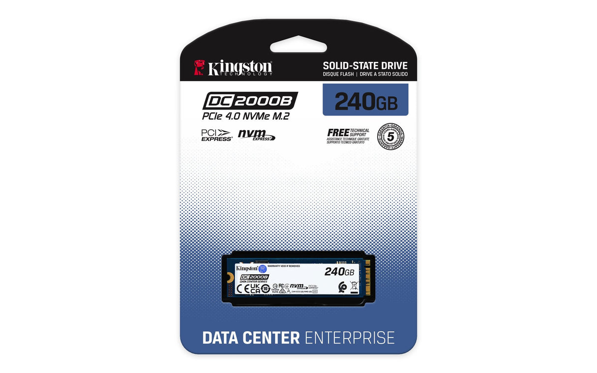 Disco Ssd Kingston Dc2000b 240 Gb, Pcie 4.0 X4, Nvme, M.2 2280, Sin Disipador Sedc2000bym8/240g