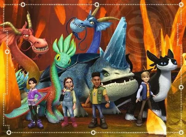 Puzzle Infantil Ravensburger Dragones - Los 9 Mundos 100 Piezas