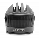 3 Claveles 09427 - Afilador De Cuchillos En 3 Pasos Con Ventosa, 6 Cm