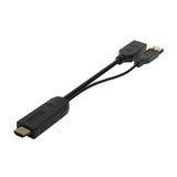 Aisens Conversor Activo Hdmi 2.0 + Usb Alim. A Displayport V1.2 - Hdmi/M-Usb/M-Dp/H - 10cm - Negro