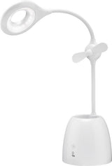 Goobay Wireless Desk Lamp Led With Fan + Pen Box - White