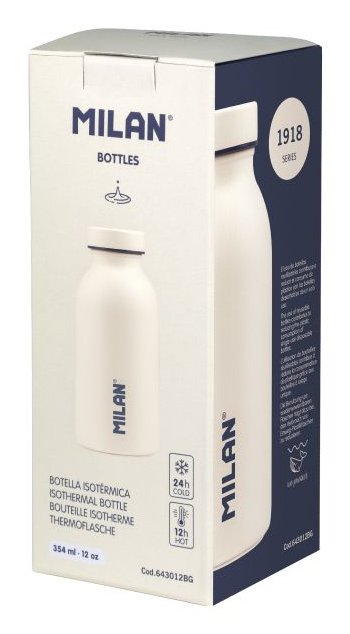 EAN 8411574092636 - Milan Botella isotermica serie 1918 acero inoxidable 354ml blanco Uso diario 0,35 ml imagen 2