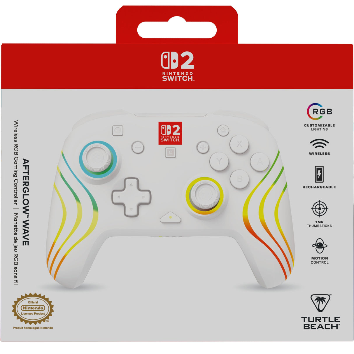 Turtle Beach Afterglow Blanco Mando De Juego Rgb Inalámbrico Para Nintendo Switch 2