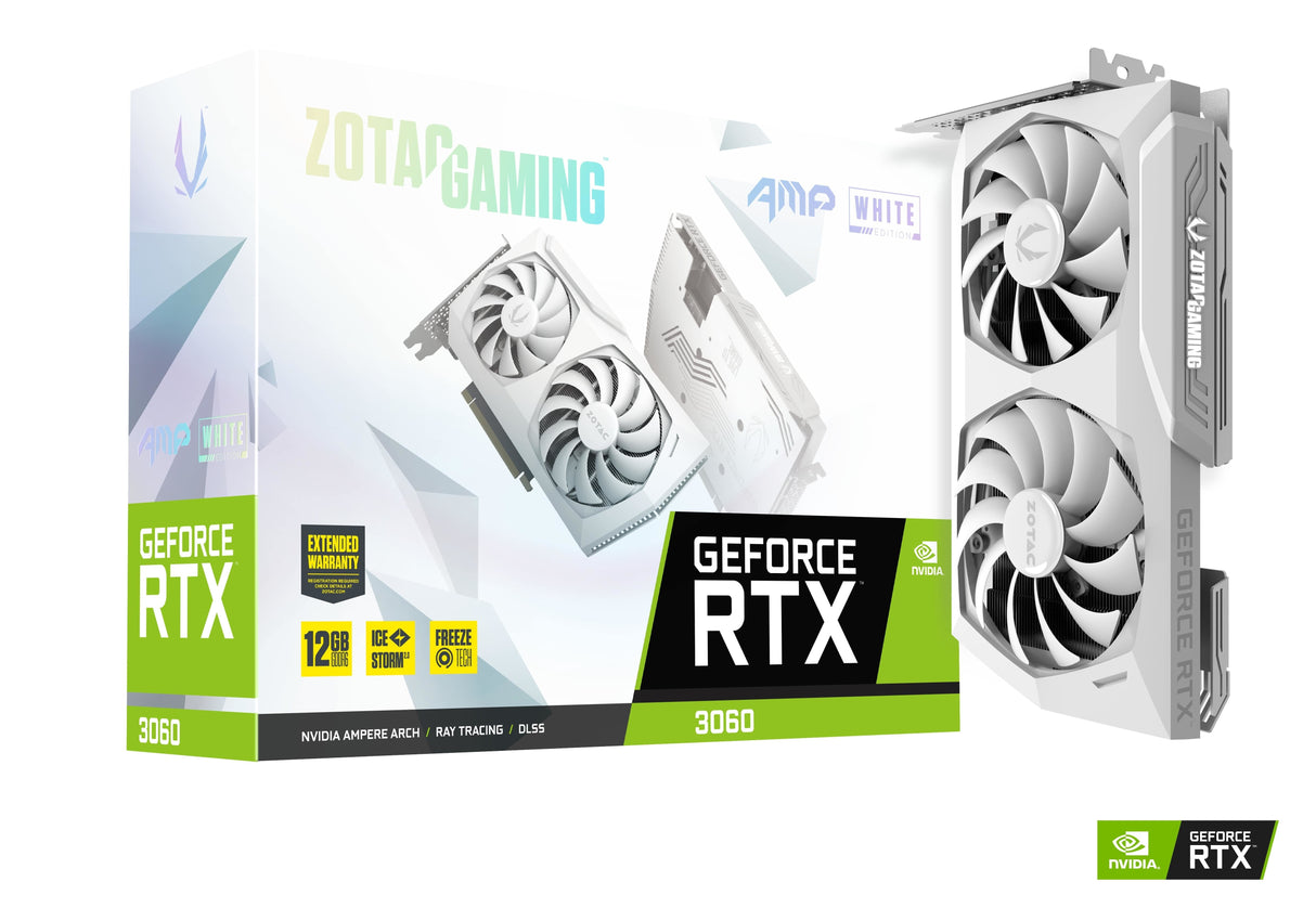 Tarjeta Gráfica Zotac Rtx 3060 Amp White Edition 12gb Gddr6 Hdmi 3xdp