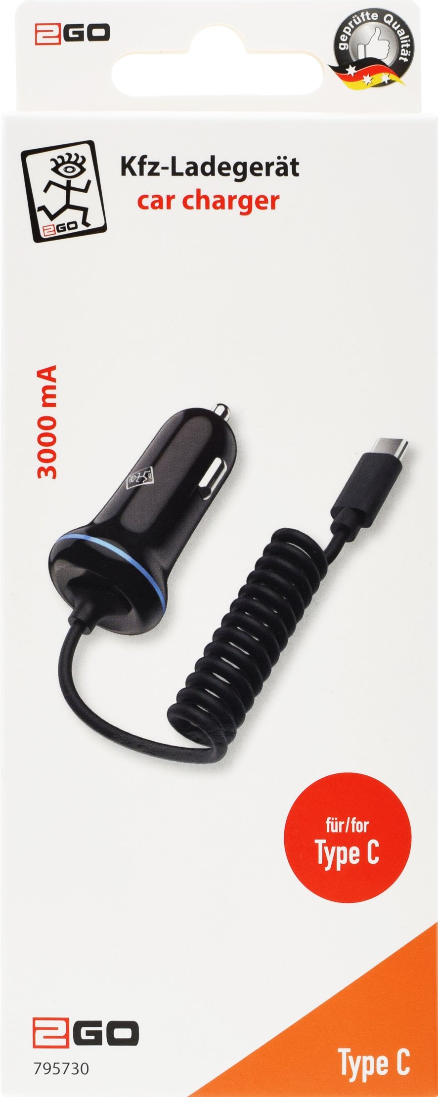 Cargador De Coche 2go 12v/24v - Negro Usb Tipo-C 3.1 3000ma