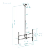 Soporte Techo Pant. 50-100" Gira/Incli/Exten Negro