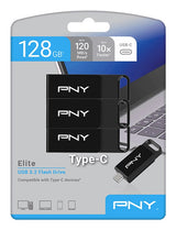 Usb-Mick 128gb Pny Elite Usb 3.2 Type-C Retail 3-Pack