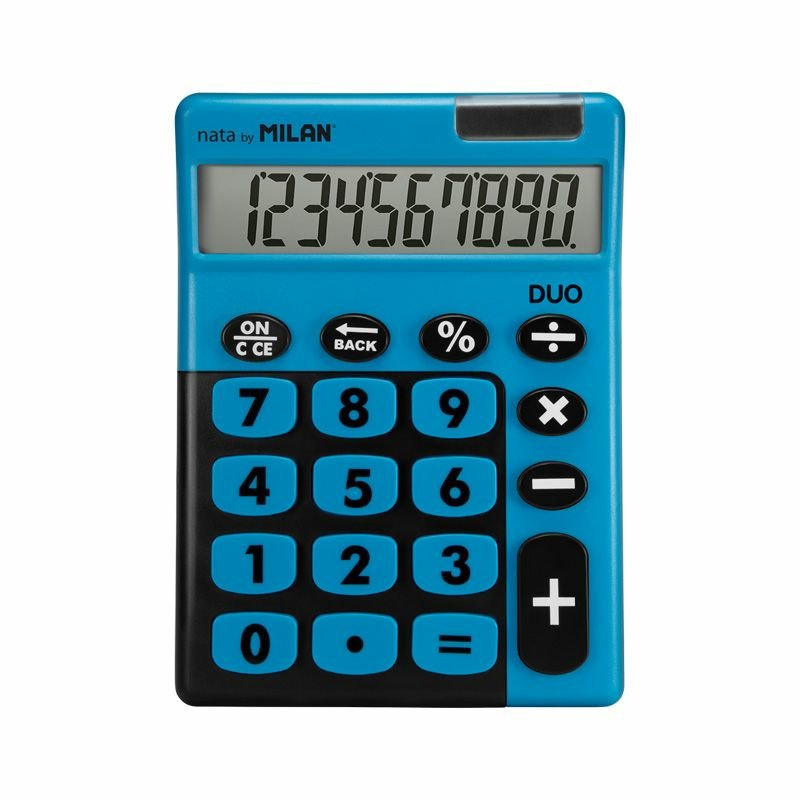 Milan Calculadora Touch Duo 10 Digitos Dual Blister Azul