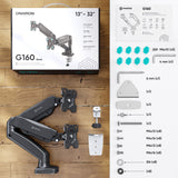 Onkron G160-B Soporte Para Monitor 81,3 Cm (32") Escritorio Negro