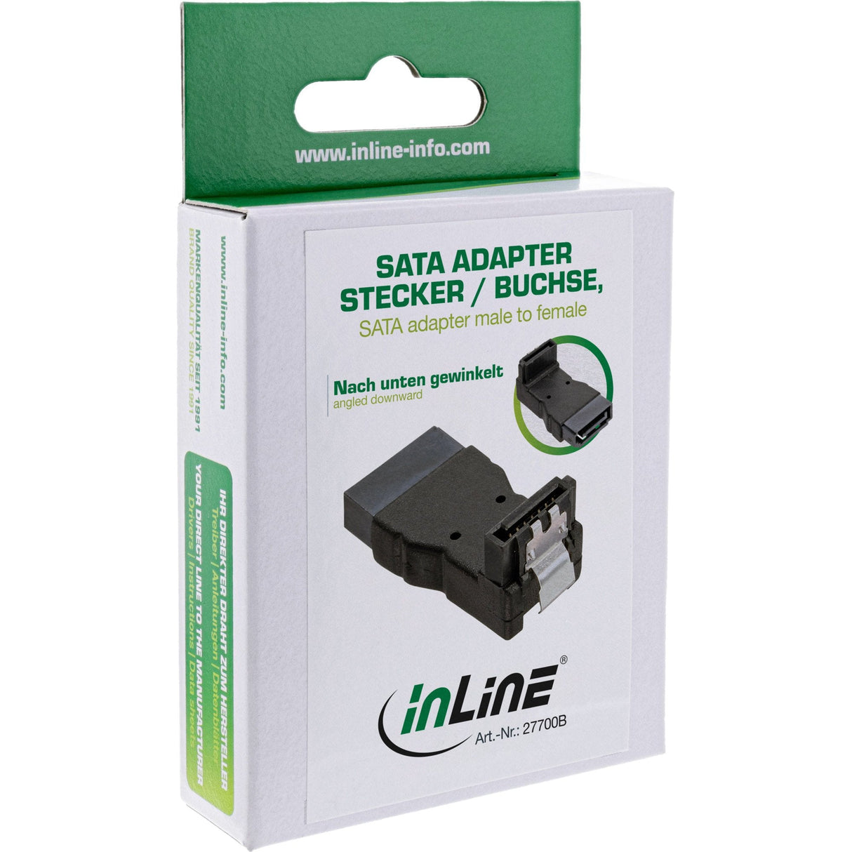 Adaptador Inline Sata Macho A Hembra En Ángulo Hacia Abajo