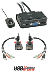 Lindy Switch Kvm Vga, Usb 2.0 Y Audio. 2 Puertos