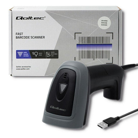 EAN 5901878508634 - Qoltec 50863 lector de código de barras Lector de códigos de barras portátil 1D/2D LED Negro imagen 2