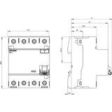 Siemens Indus.Sector Fi-Schutzschalter 5sv3344-6 40a,3+N,30ma,400v Sentron Fehlerstrom-Schutzschalte
