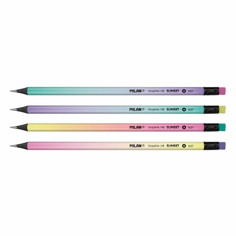Milan Lápices Con Goma Sunset Grafito Hb C/Surtidos - Caja 24 Unidades-