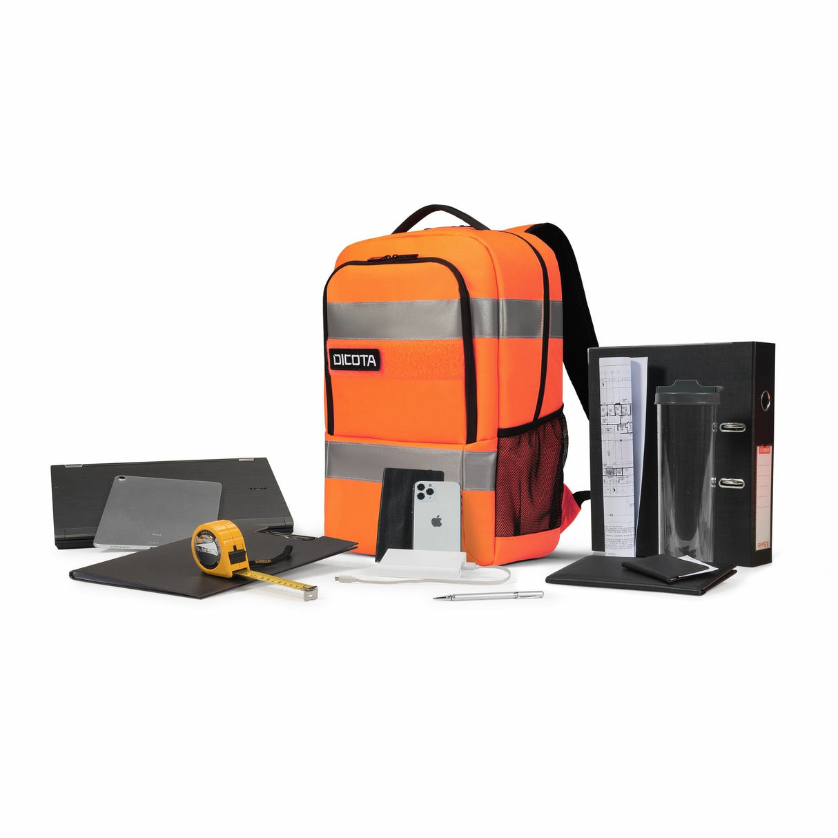 Mochila  Dicota P20471-18 De Senderismo Negro, Gris, Naranja Tereftalato De Polietileno Reciclado (Rpet)