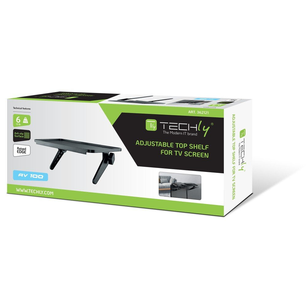 Techly Top Shelf Adjustable For Tv Screen Black