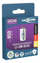 Ansmann 16340 Li-Ion Akku 850mah 3,6v Entrada Micro Usb 1300-0015